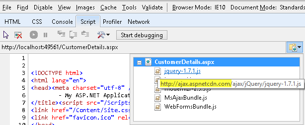 Caricamento dei file JavaScript jQuery dalla rete CDN