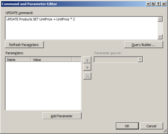 Impostare la proprietà UpdateCommand di SqlDataSource