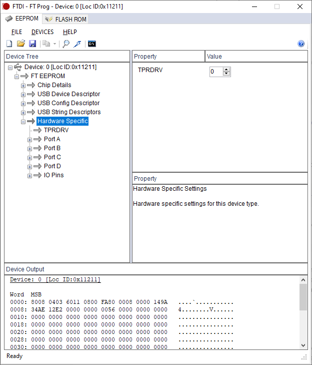 Quattro porte specifiche dell'hardware FTProg