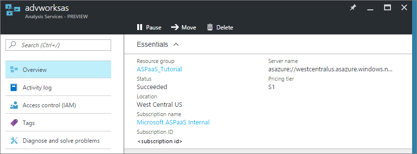 Screenshot che mostra il portale di Azure in cui è possibile creare ed eliminare server, monitorare le risorse del server, modificare le dimensioni e gestire chi può accedere ai server.