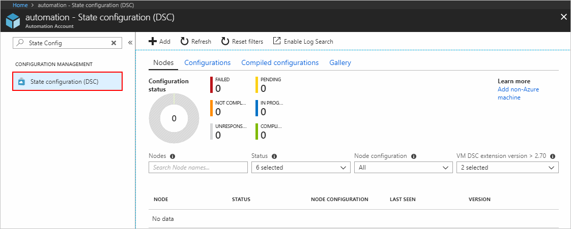 Screenshot della pagina di accesso di Automazione di Azure