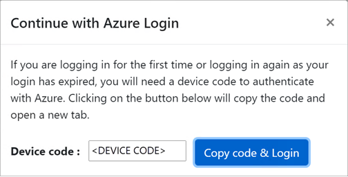 Screenshot che mostra la finestra popup Di accesso di Azure.