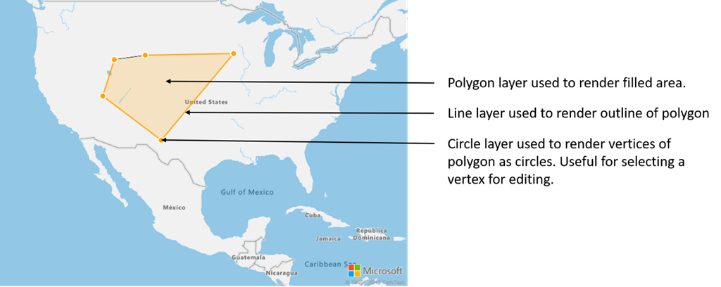 Screenshot di una mappa che mostra più livelli che eseguono il rendering dei dati da una singola origine dati.