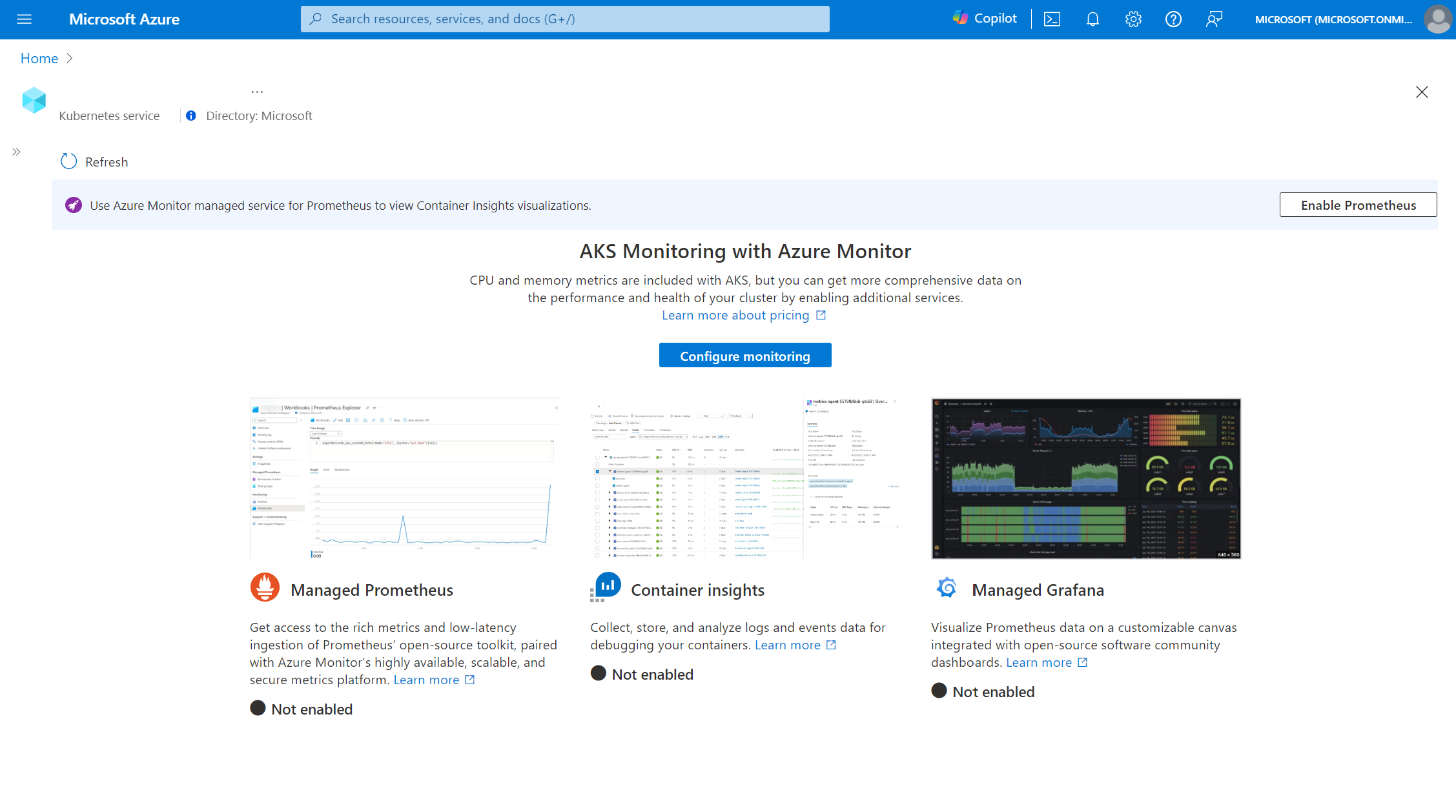 Screenshot dell'annullamento del monitoraggio del cluster.