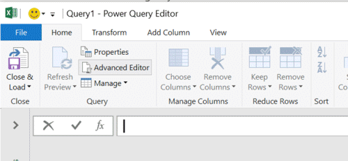 Editor avanzato query Excel