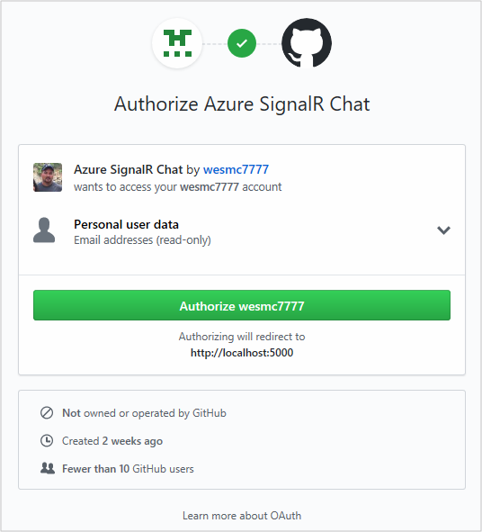 Autorizzare l'app OAuth