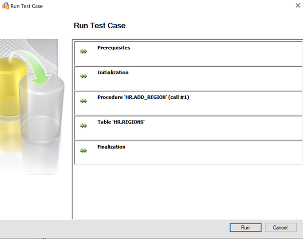 Screenshot che mostra il passaggio per avviare il test case.