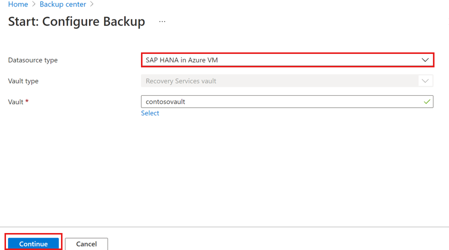 Screenshot che mostra come configurare un backup del database.