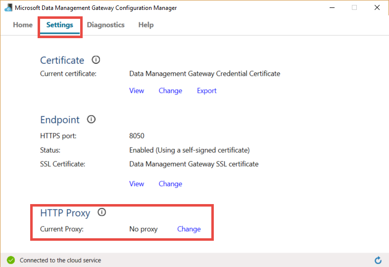 Visualizzare e aggiornare il proxy