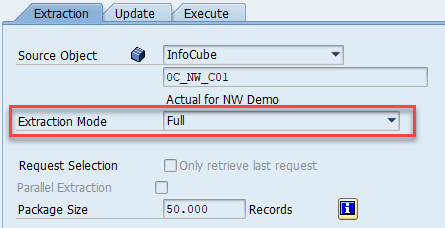 Finestra di dialogo Crea SAP BW OHD configurata per 