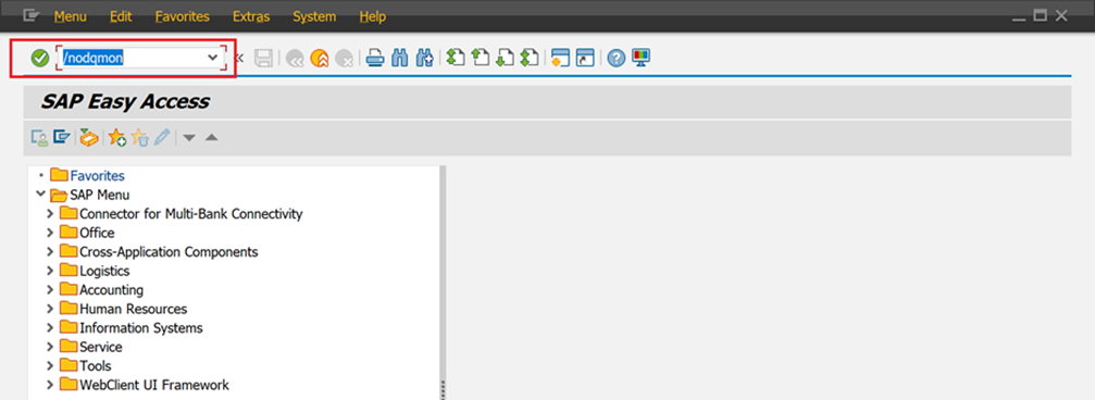 Screenshot dello strumento di accesso SAP.