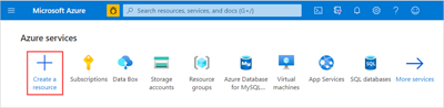 Screenshot del pulsante Crea una risorsa di Azure Data Box Gateway.