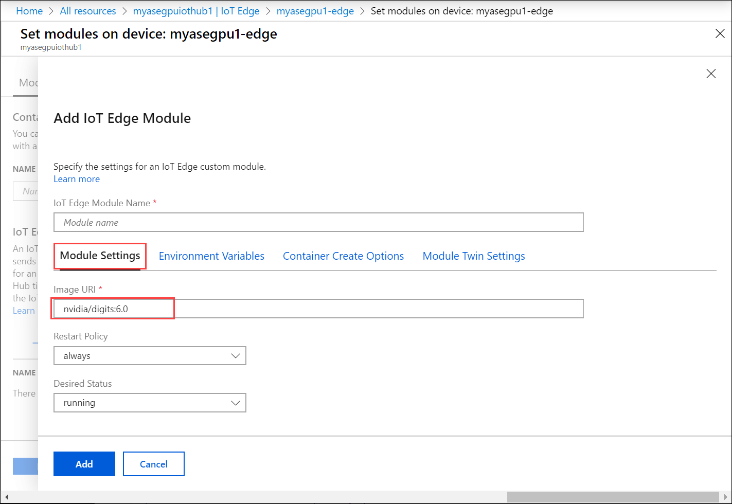 Configurare il modulo per l'uso della GPU 10