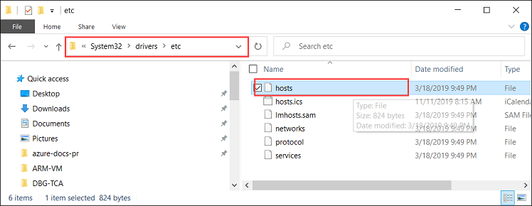 File hosts di Esplora risorse