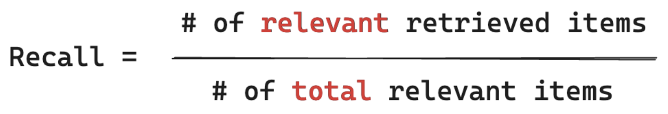 Formula per il calcolo del richiamo.