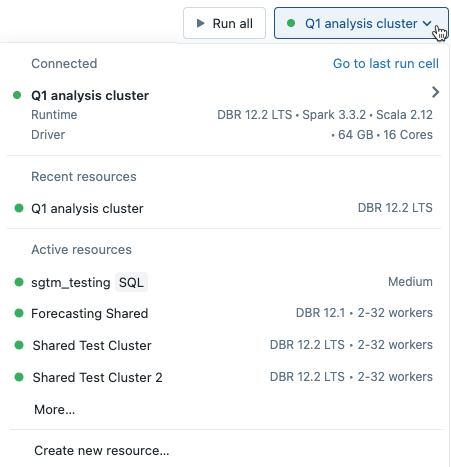 Visualizzare la versione Databricks Runtime ML