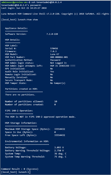 Screenshot che mostra l'output nella finestra di PowerShell.