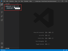 Screenshot che mostra come creare una cartella in Visual Studio Code.