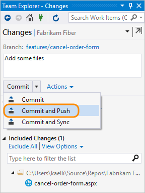 Screenshot che mostra il commit e il push delle modifiche.