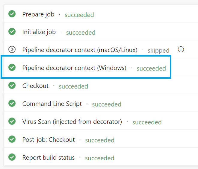 Visualizzare il contesto dell'elemento Decorator della pipeline