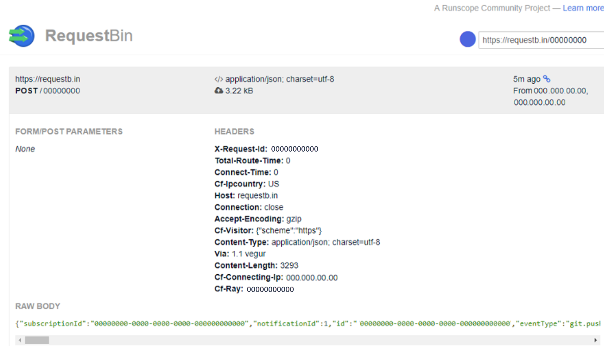 Screenshot della visualizzazione della rappresentazione JSON.