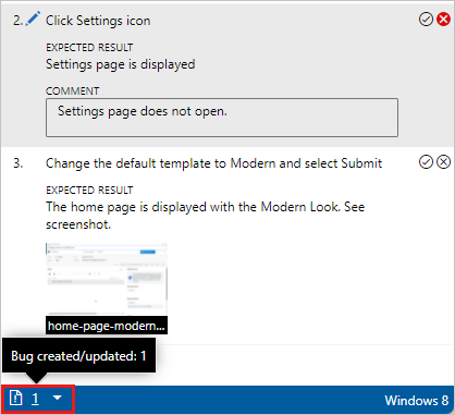 Screenshot che mostra il numero di bug creati durante il test.