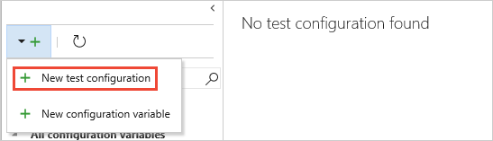 Aggiunta di una nuova configurazione di test