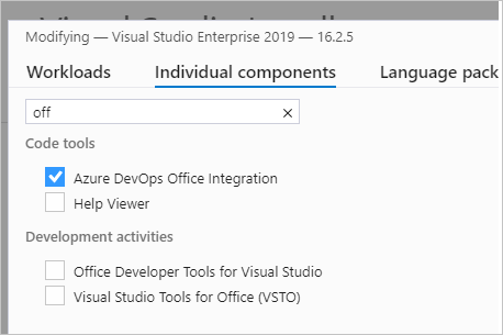 Controllare l'integrazione di Office in Azure DevOps