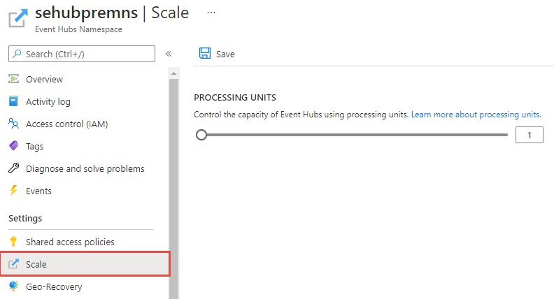 Screenshot dell'abilitazione dell'aumento automatico per uno spazio dei nomi Premium esistente