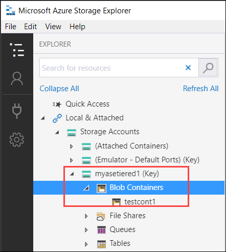 Visualizzare i contenitori BLOB