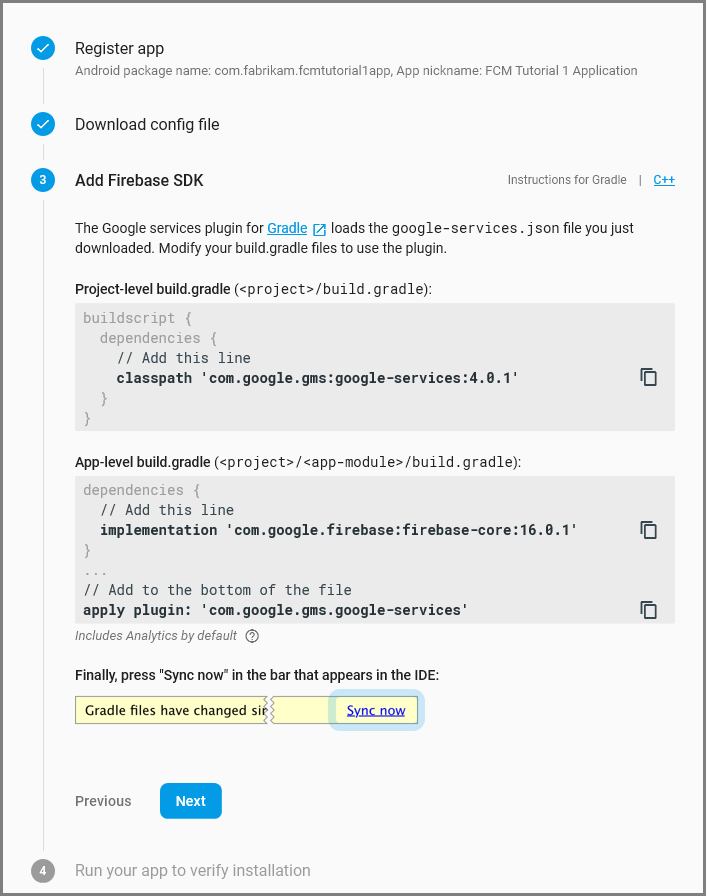 Modifiche di configurazione a build.gradle