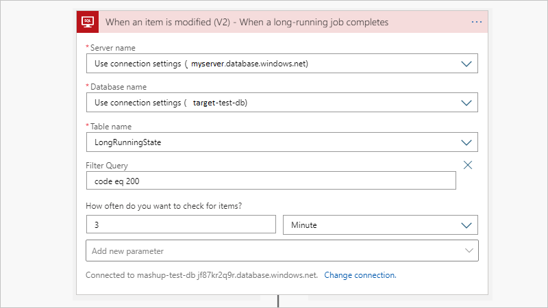 Screenshot che mostra il trigger SQL per quando viene modificato un elemento.