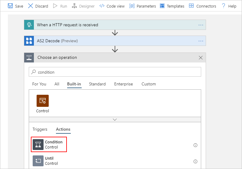 Screenshot che mostra la finestra di progettazione multi-tenant e l'azione 