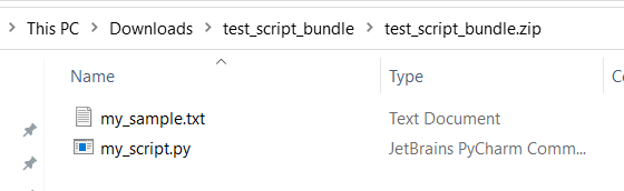 Esempio di bundle di script