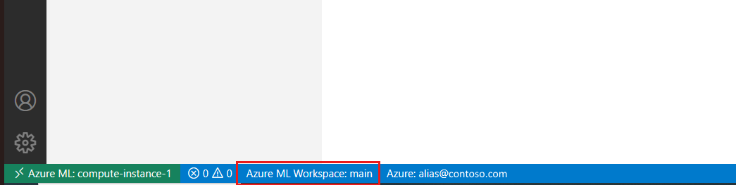 Screenshot che mostra la barra di stato di VS Code.