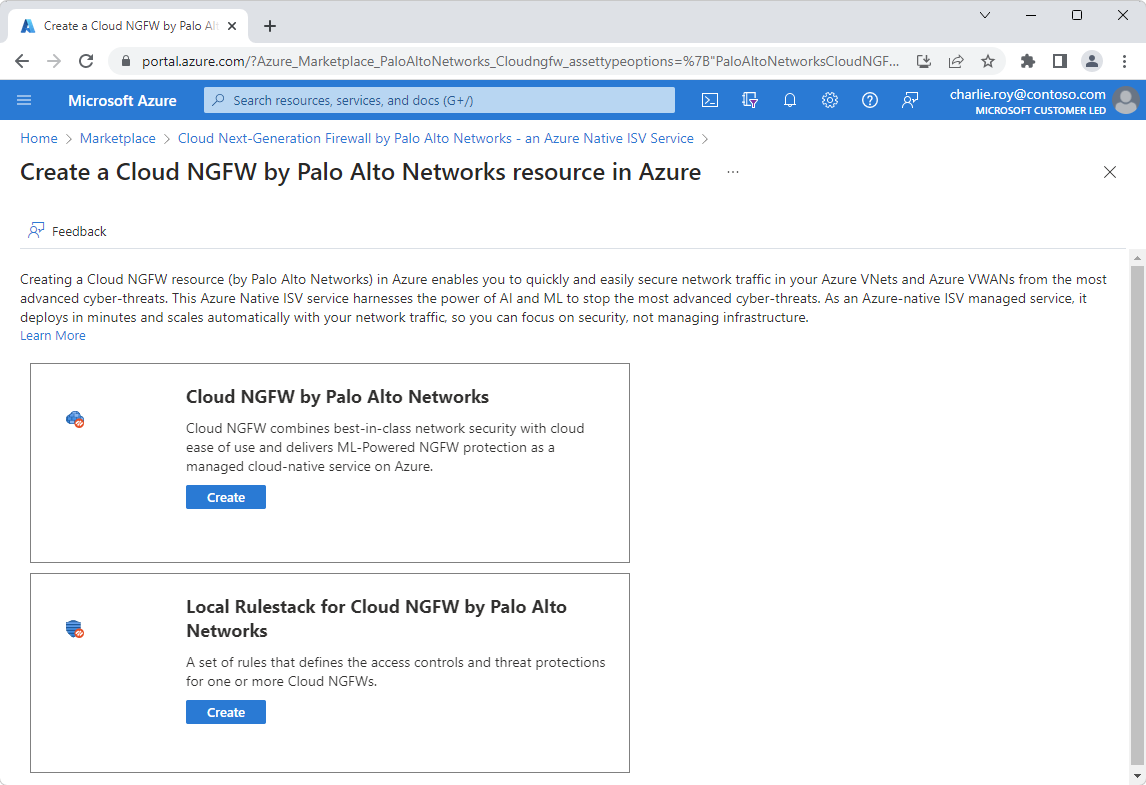 Screenshot che mostra le due offerte di Palo Alto Networks.