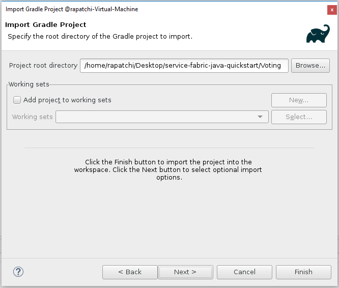 Importare il progetto Gradle in Eclipse