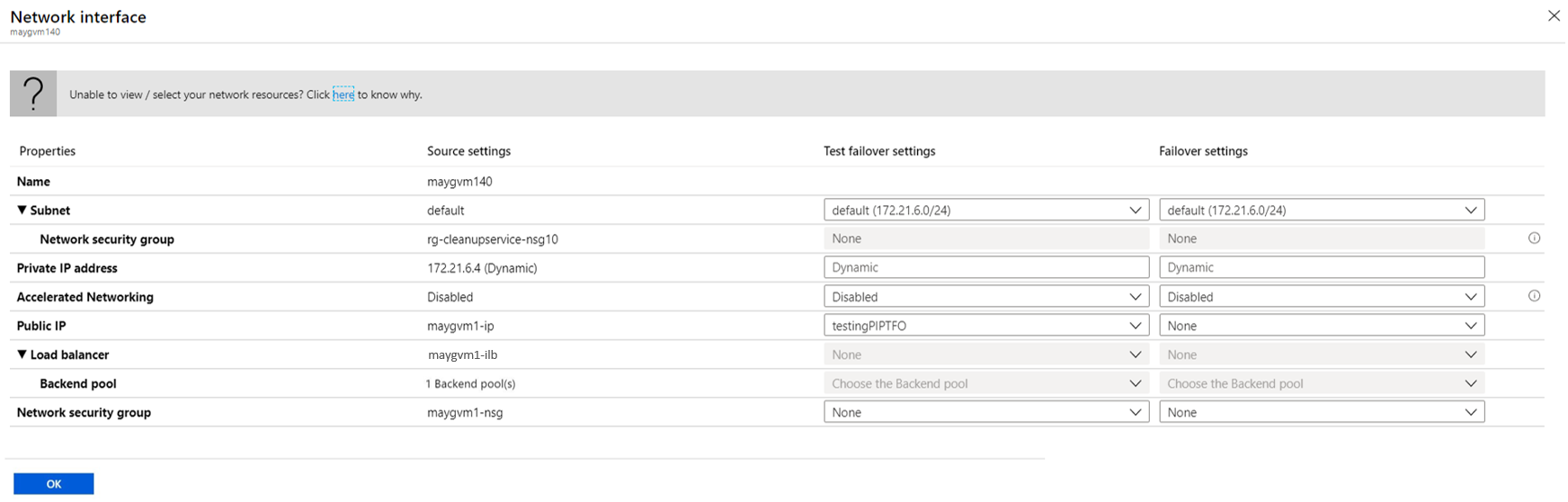 Modificare la configurazione della scheda di interfaccia di rete.