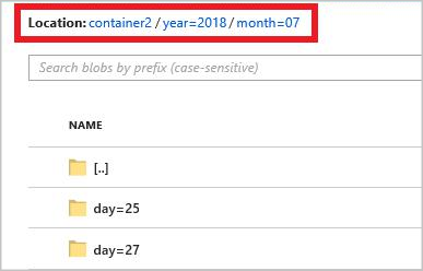 Screenshot che mostra l'output del BLOB di Analisi di flusso con il modello di percorso personalizzato.