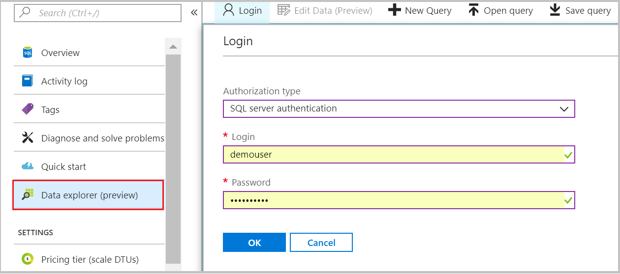 Rigenerare le credenziali per database SQL