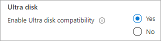 Screenshot dell'opzione Abilita compatibilità disco Ultra.
