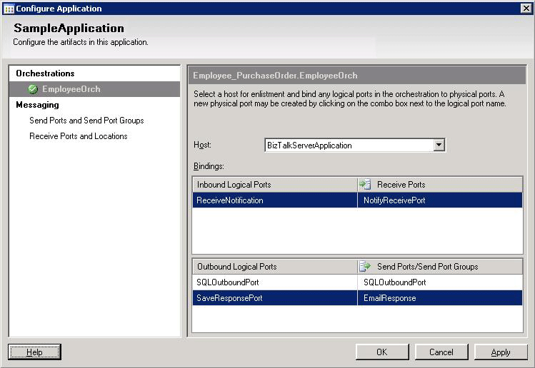 Sql_adap_tut_011_configure_app dell'applicazione configurata