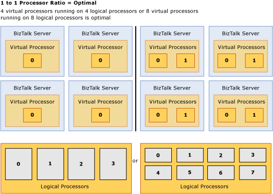 Uno a uno fisico al processore virtuale rapporto