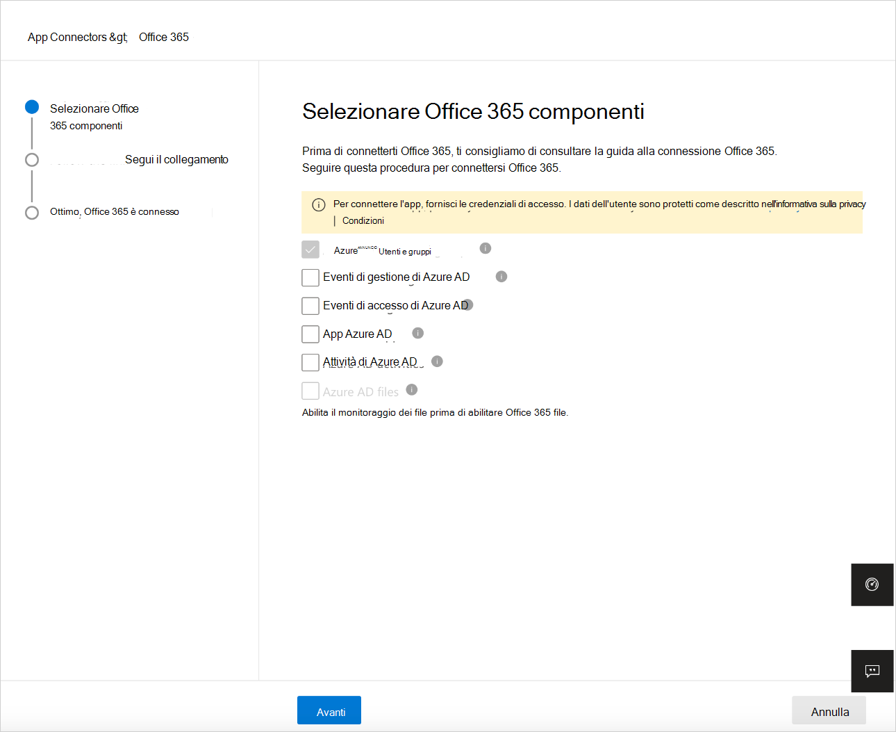 connettere i componenti di O365.