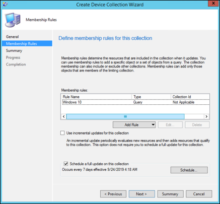 Screenshot della procedura guidata Microsoft Configuration Manager 8.