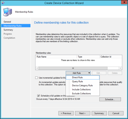 Screenshot della procedura guidata Microsoft Configuration Manager 4.