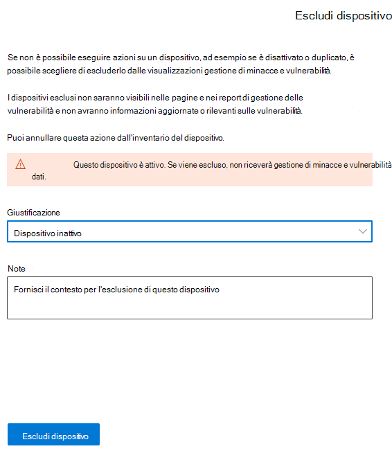 Immagine del dispositivo di esclusione.