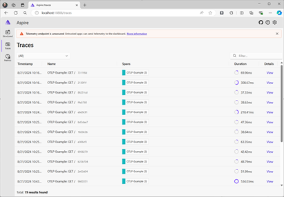 Tracce nella dashboard autonoma