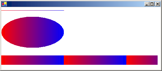 Una linea, un'ellisse e un rettangolo riempito con una sfumatura di colore.