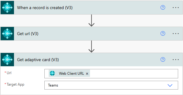 Shows the action called Post card to a chat or channel in Power Automate.